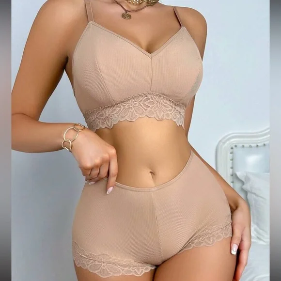 Floral lace btakette and panty lingerie Set sexy pajamas - Picture 6 of 6